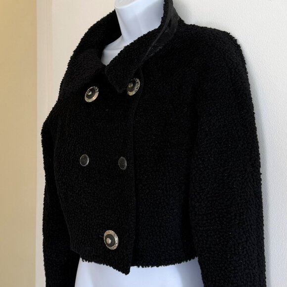 Gianni Versace Couture Fall/Winter 1994 Runway Black Cropped Boucle Jacket Sz S - Picture 5 of 16